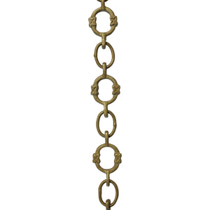 Chain BR05-W Round Chandelier Chain with Welded Brass links and Oval Joining links, Antique Brass