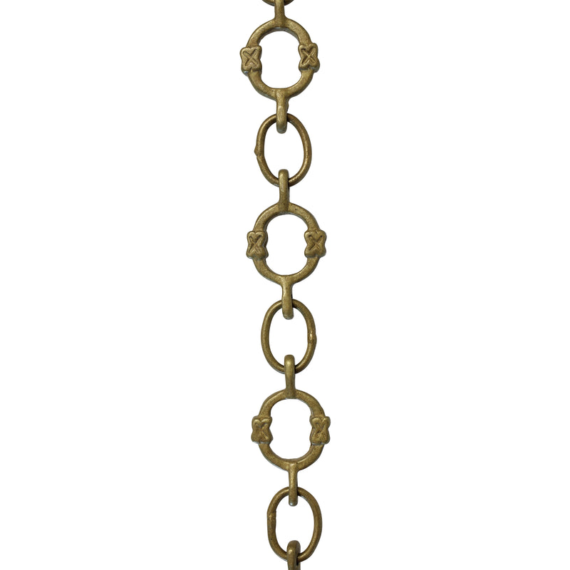 Chain BR05-W Round Chandelier Chain with Welded Brass links and Oval Joining links, Antique Brass