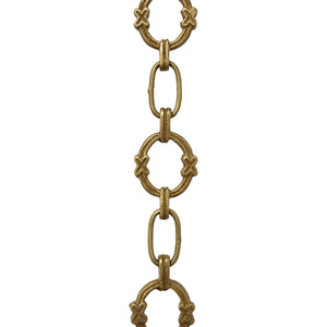 Chain BR05-W Round Chandelier Chain with Welded Brass links and Oval Joining links, Antique Brass