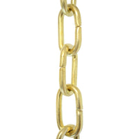 Chain BR07-U Standard Link, Coil Chandelier Chain with Unwelded Brass links, Antique Brass