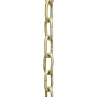 Chain BR07-U Standard Link, Coil Chandelier Chain with Unwelded Brass links, Antique Brass