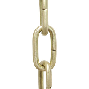 Chain BR07-U Standard Link, Coil Chandelier Chain with Unwelded Brass links, Antique Brass