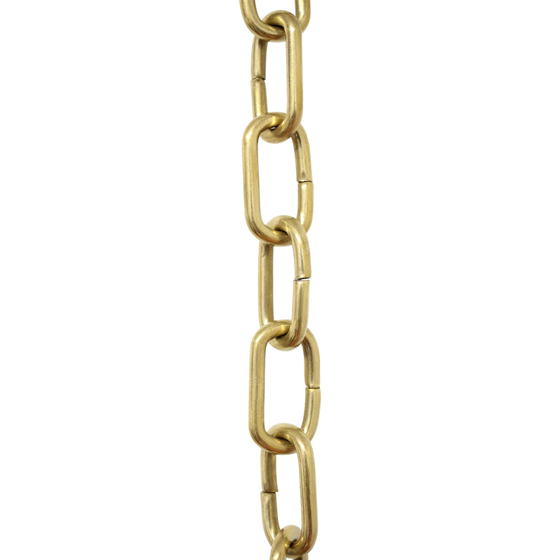 Chain BR07-U Standard Link, Coil Chandelier Chain with Unwelded Brass links, Antique Brass