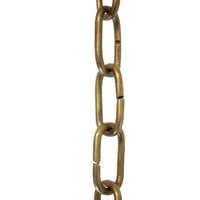 Chain BR08-U Standard Link, Coil Chandelier Chain with Unwelded Brass links, Antique Brass