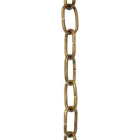 Chain BR08-U Standard Link Coil Chandelier Chain with Unwelded Brass links, Antique Brass