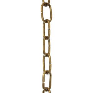 Chain BR08-U Standard Link Coil Chandelier Chain with Unwelded Brass links, Antique Brass