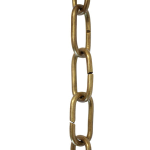 Chain BR08-U Standard Link Coil Chandelier Chain with Unwelded Brass links, Antique Brass