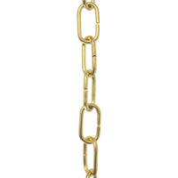 Chain BR08-U Standard Link, Coil Chandelier Chain with Unwelded Brass links, Antique Brass