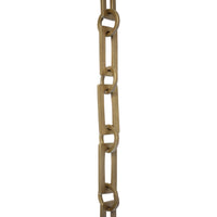 Chain BR12-W Rectangle Chandelier Chain with Welded Brass links and Round Joining links, Antique Brass