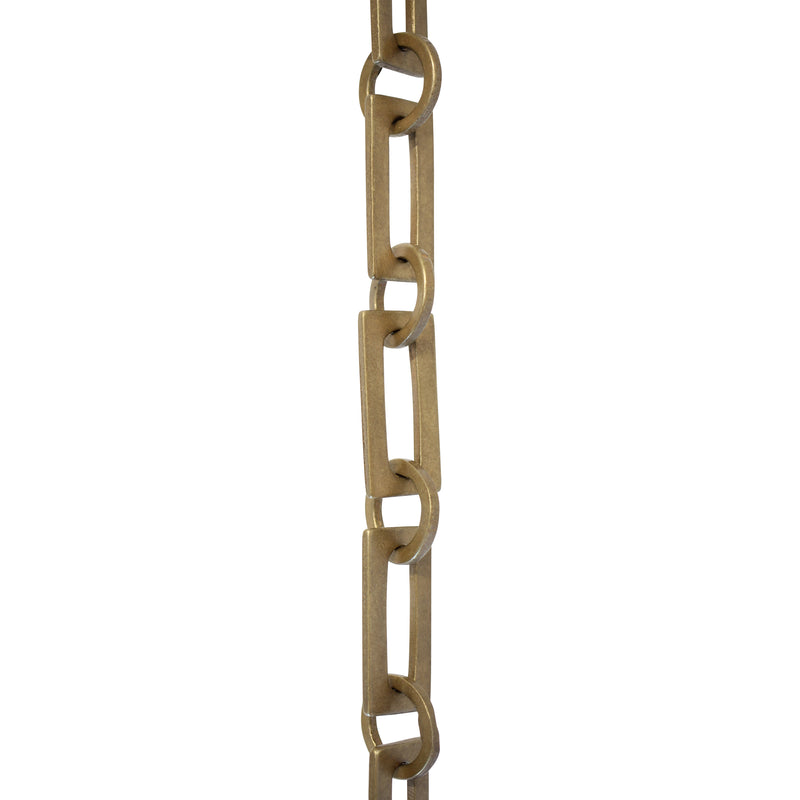 Chain BR12-W Rectangle Chandelier Chain with Welded Brass links and Round Joining links, Antique Brass