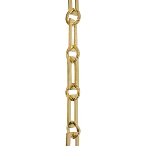 Chain BR12-W Rectangle Chandelier Chain with Welded Brass links and Round Joining links, Antique Brass