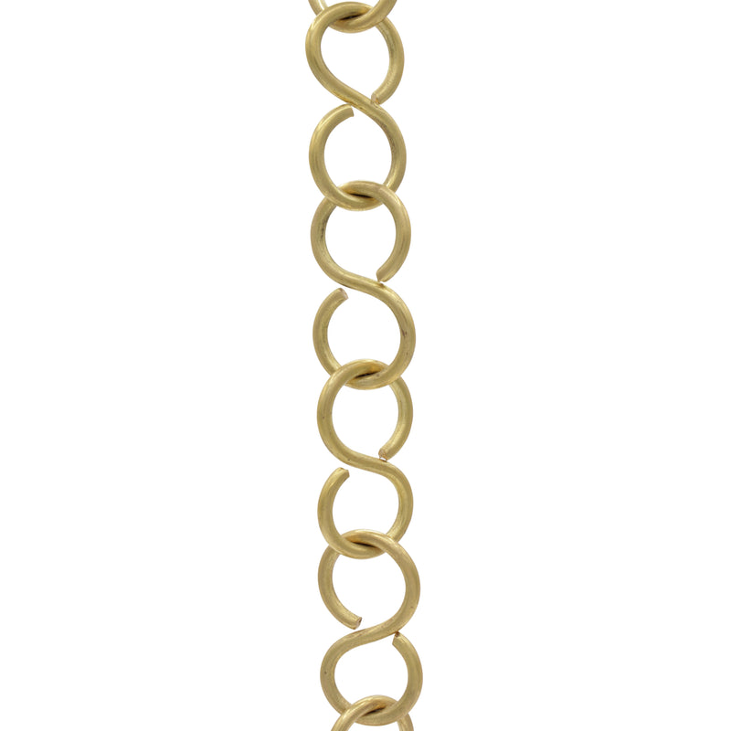 #13 Steel 1/4in. Thick Beaded Chain - Brass Plated