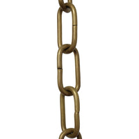 Chain BR23-U Standard Link, Coil Chandelier Chain with Rectangle Unwelded Brass links, Antique Brass