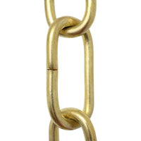 Chain BR23-U Standard Link, Coil Chandelier Chain with Rectangle Unwelded Brass links, Antique Brass