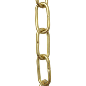 Chain BR23-U Standard Link, Coil Chandelier Chain with Rectangle Unwelded Brass links, Antique Brass