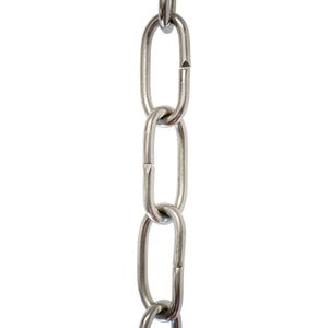 Chain BR23-U Standard Link, Coil Chandelier Chain with Rectangle Unwelded Brass links, Antique Brass