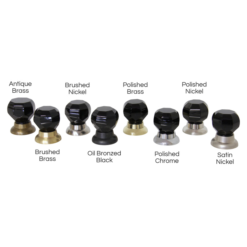 Crystal Cabinet Knob CYOC-32BLK, Antique Brass