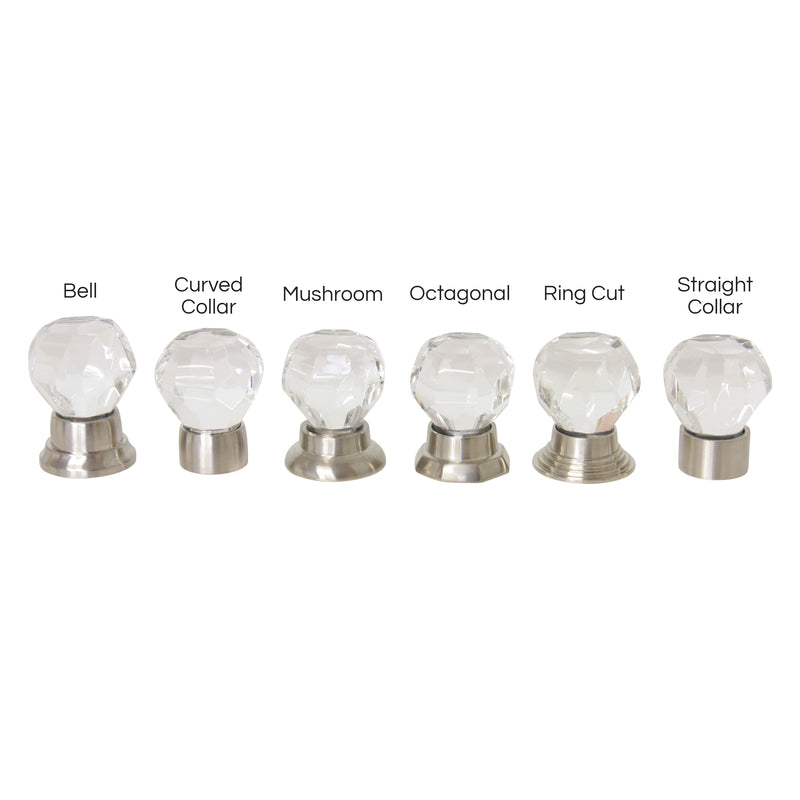 Crystal Cabinet Knob CYOC-32CLR, Antique Brass