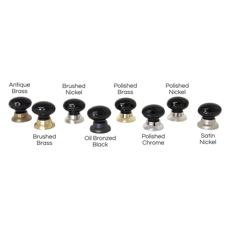 Crystal Cabinet Knob CYOV-36BLK, Antique Brass