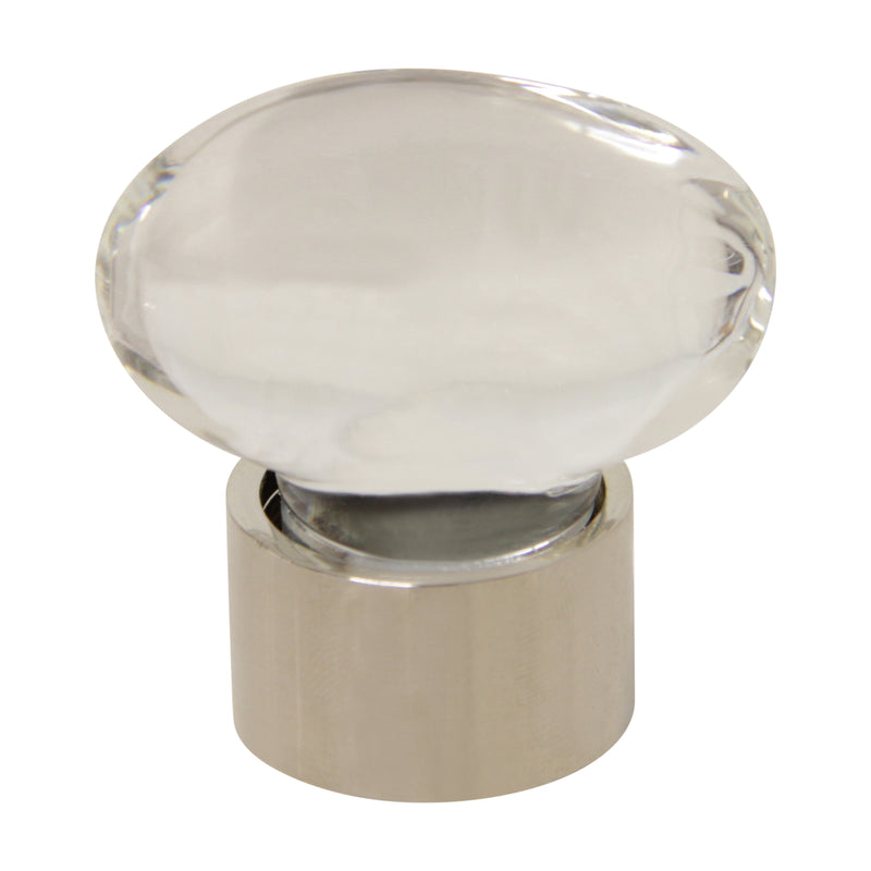 Crystal Cabinet Knob CYOV-36CLR, Antique Brass