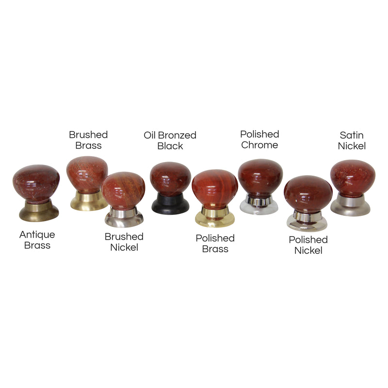 Red Jasper Cabinet Knob RJMR-36NQ, Antique Brass