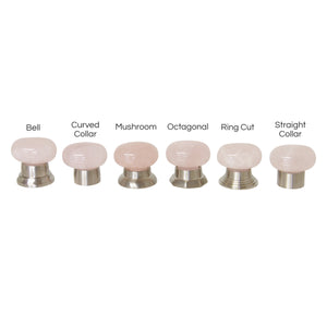 Rose Quartz Cabinet Knob RQOV-36NQ, Antique Brass