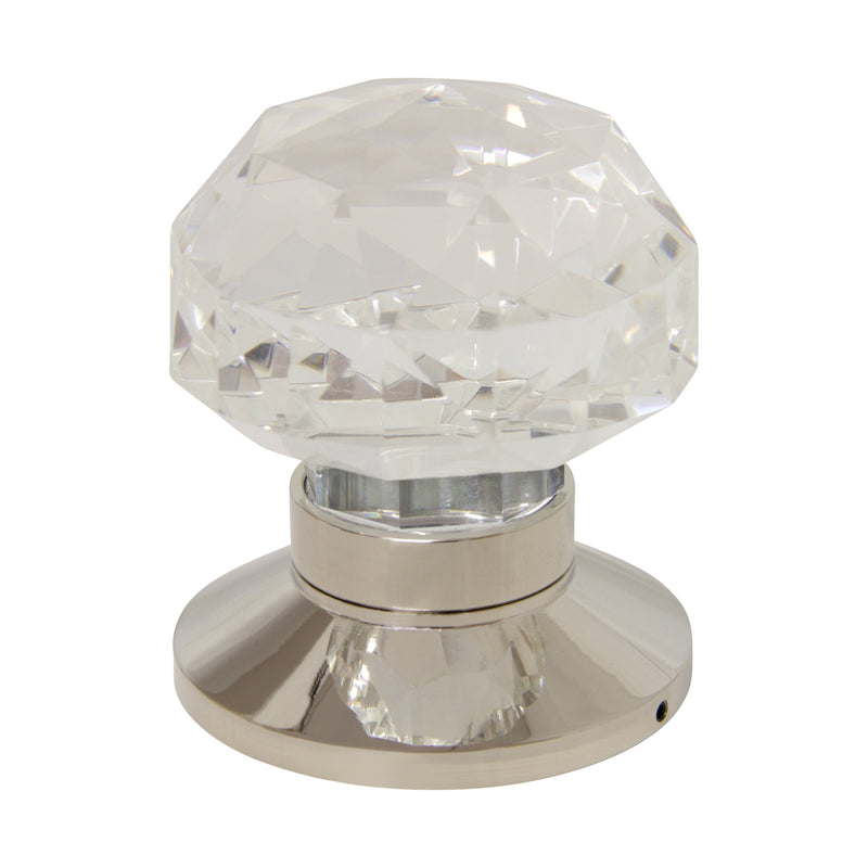 Crystal Door Knob CYDC-65CLR, Antique Brass