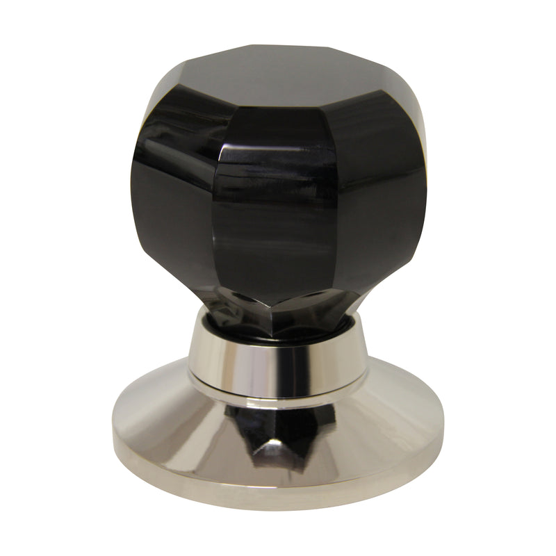 Crystal Door Knob CYOC-55BLK, Antique Brass