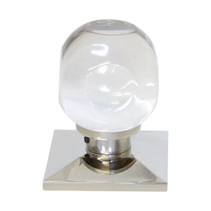 Crystal Door Knob CYSQ-43CLR, Polished Nickel