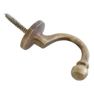 Curve Hook BR2389 Decorative Wall Hook, Antique Brass