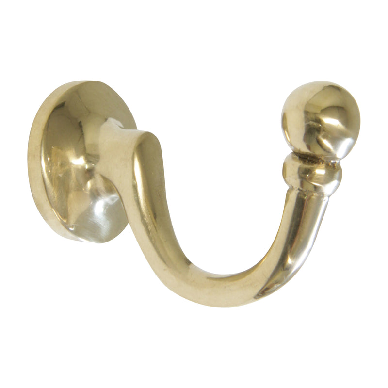 Curve Hook BR2389 Decorative Wall Hook, Antique Brass