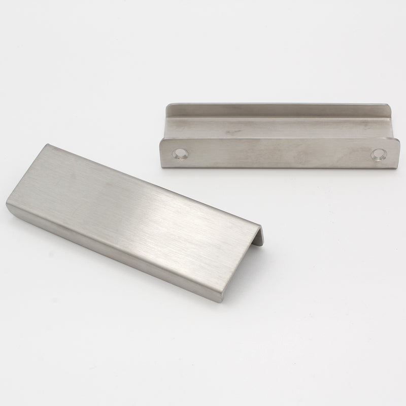 Pull SS161] Solid Stainless Steel Modern Industrial Finger Edge