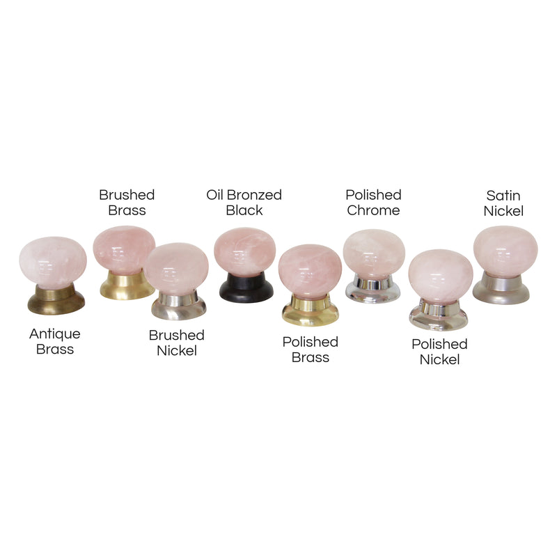 Rose Quartz Cabinet Knob RQMR-36NQ, Antique Brass